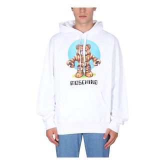 Moschino Heren, Sweatshirts & Hoodies, Wit, Maat: XL Katoen