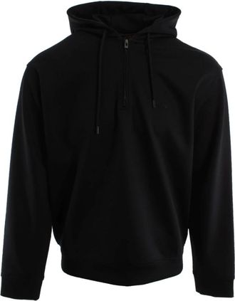 Armani Hooded Sweatshirt met Gedeeltelijke Rits - Heren - Hoodies - Zwart - XL - Wol - Hoodies & sweatvesten