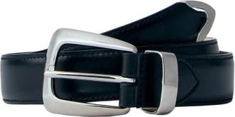 Khaite Gladleren riem met zilveren hardware - Dames - Riemen - Zwart - 90 CM - Leer - Accessoires