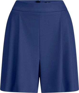 Riani Korte Broeken, Dames, Blauw, S, Leer, Wide-leg Bermudas