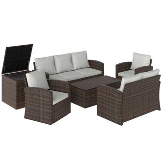 OUTSUNNY Conjunto de jard&iacute;n 183x72x77 cm beige