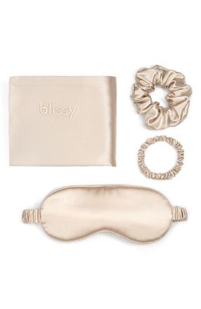 Blissy Dream 4-Piece Mulberry Silk Set in Metallic Gold at Nordstrom, Size Standard