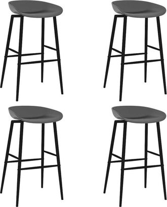 vidaXL Taburetes De Cocina 4 Unidades Gris Vidaxl
