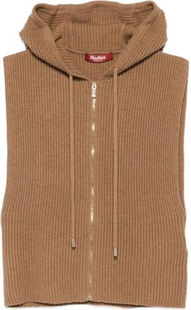 Max Mara hooded zip-front top - women - Fabric - M - Brown