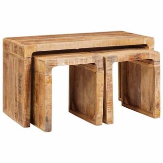 vidaXL Vidaxl - Tavoli Da Annidamento 3 Pcs Legno Massello Di Mango