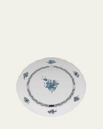 Herend Chinese Bouquet Turquoise & Platinum Dinner Plate