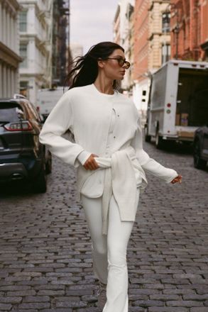 Alo | Polar Fleece Take Note Jacket in Ivory White, Size: Medium