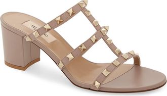 Valentino Garavani Rockstud Slide Sandal in P45 Poudre at Nordstrom, Size 11.5Us