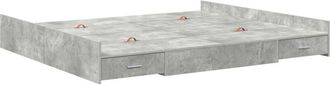 vidaXL Storage Bed Frame Concrete grey 180 x 200 cm Engineered wood Vidaxl