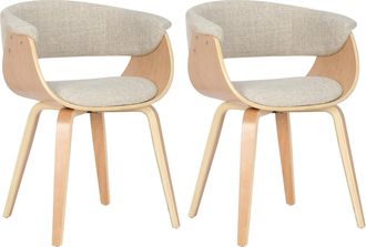 Clp Clp - Set De 2 Sillas Bruce Con Funda De Tela Natural/crema