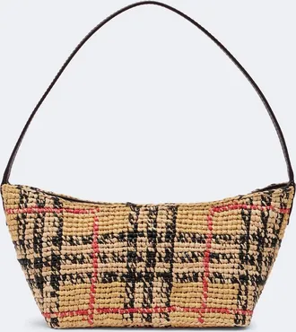 Burberry Margate Mini raffia shoulder bag