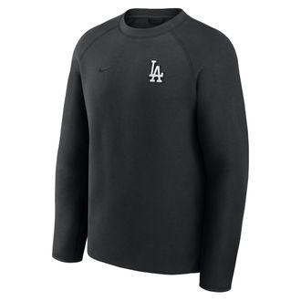 Nike Los Angeles Dodgers Tech Fleece Nike Mens MLB Pullover Crew in Black | 05L6912ZLD-6DU