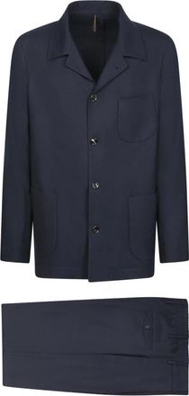 Dell'Oglio Single-breasted pak - Heren - Business pakken - Blauw - XL - Leer - Kostuums