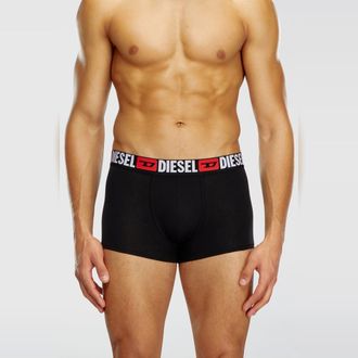 Diesel Three-pack of all-over logo waist boxers - Trunks - Man - Black