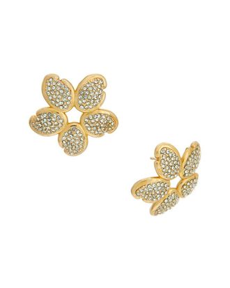 Oscar De La Renta Oscar De La Renta O Flower With Crystals Earrings