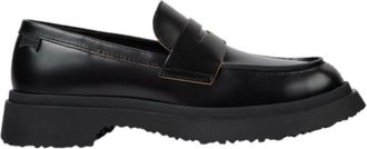 Camper Loafers, female, Black, Size: 10 US Womens Leather Moccasins Walden K201116