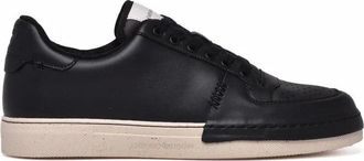 Emporio Armani Leather Sneakers - Black