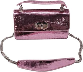 Miu Miu Pre-owned Small Cleo Sequined Shoulder Bag - Dames - Vintage Schoudertas - Roze - ONE Size - Leer - Vintage