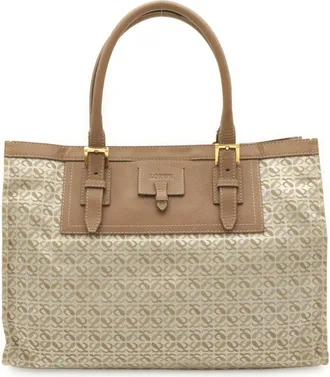 Loewe Pink Beige Leather Shoulder Bag Tote Bag (Pre-Owned)