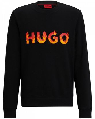 HUGO BOSS Mens Ditmo Sweatshirt in Black Cotton - Size X-Large