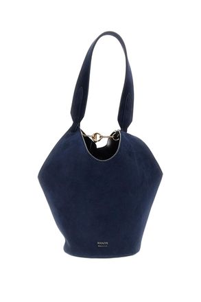 Khaite Blue Lotus Mini Suede Tote Bag