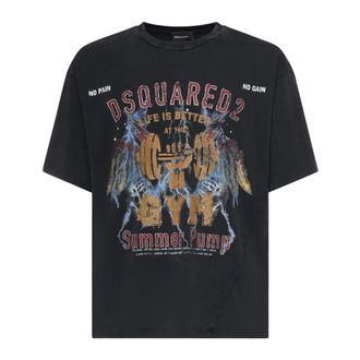 Dsquared2 T-Shirts, male, Gray, Size: S Rock Wash Iron T-shirt