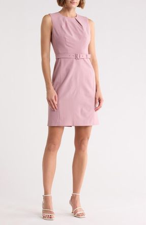 Theory Pleat Neck Virgin Wool Blend Dress in Dark Lotus at Nordstrom Rack, Size 14
