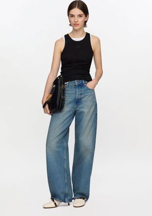 Ganni Blue Izey Jeans in Tint Rigid Denim - Size 24W/33L Organic Cotton