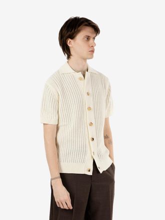 FILIPPO DE LAURENTIIS Cardigan a manica corta gesso