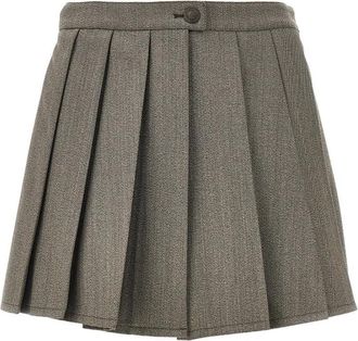 Emporio Armani Wollen twill skorts - Dames - Rokken - Beige - Maat: M Wol