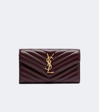 Saint Laurent Cartera Cassandre de piel matelass&eacute;