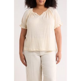 Max Studio Puff Sleeve Top in Eggshell at Nordstrom Rack, Size 3X