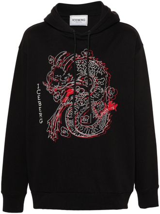 Iceberg Hoodie met borduurwerk - Zwart