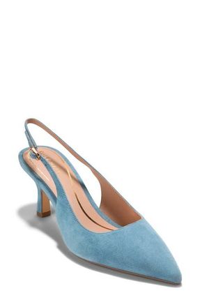 Cole Haan Hansell Slingback Pointed Toe Pump in Provincial Blue Suede at Nordstrom, Size 6.5