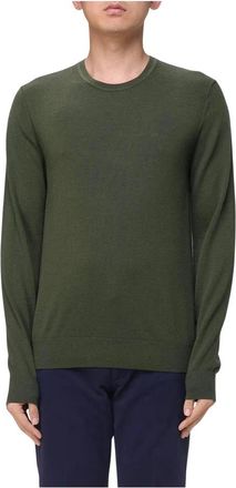 Michael Kors Merino Wollen Trui met Ronde Hals - Heren - Ronde hals truien - Groen - 2XL - Wol - Truien & Vesten