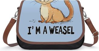 Generic Im A WEASEL Crossbody Bags for Women Shoulder Messenger Bag Purse Handbags