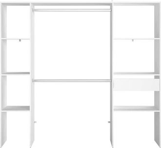 Concept Usine Vestidor de dise&ntilde;o 6 estantes + 1 caj&oacute;n + 2 armarios blanco