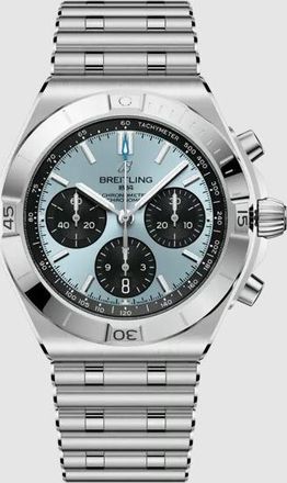 Breitling Chronomat Chronograph Automatic Chronometer Blue Dial Mens Watch PB0158101C1A1