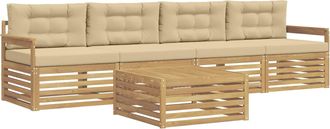 vidaXL Conjunto De Sof&aacute;s De Exterior 5 Uds. Y Beige Vidaxl