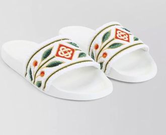Casablanca terry slider sandals embroidered strap flat