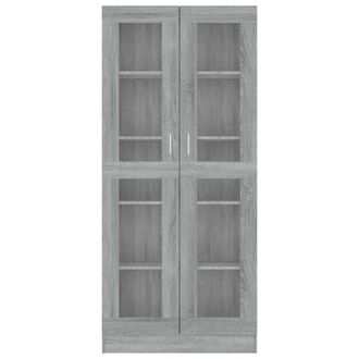 Berkfield Home Vitrine Cabinet Grey Sonoma 82.5x30.5x185.5 cm Engineered Wood