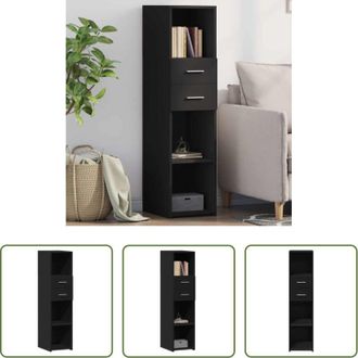 vidaXL Credenza nera - Credenza Nera 30x42,5x124 cm in Legno Multistrato