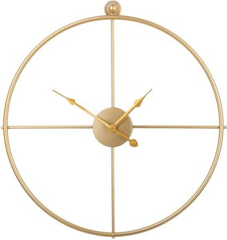 Beliani Reloj De Pared Marco De Hierro Dorado Dise&ntilde;o Minimalista Sin N&uacute;meros Redondo 50 Cm Zuchwil