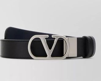 Valentino Garavani reversible leather belt logo metal buckle