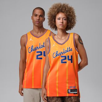 Nike Brandon Miller Charlotte Hornets City Edition Nike Mens NBA Swingman Jersey in Orange | HM5975-820