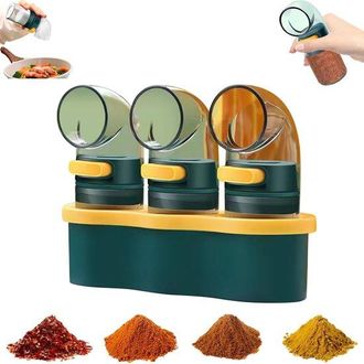 No Brand Botellas De Sal Y Pimienta Para Condimentos, Juego De 3 Piezas, Para El Hogar, Paquete Mixto De Chile En Polvo, Juego De Botellas De Sal Y Pimienta