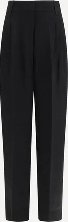 Max Mara Pantaloni Mstsumero in batavia di lino d&eacute;lav&eacute; Woman 42