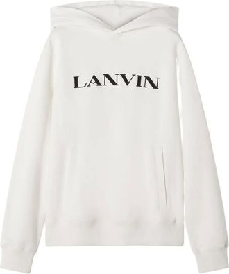 Lanvin Felpa con cappuccio e logo - Bianco