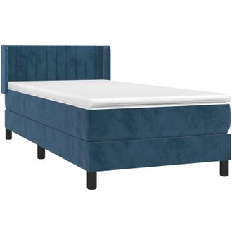vidaXL Vidaxl - Cama Box Spring Con Colch&oacute;n Terciopelo Azul Oscuro 90x190 Cm