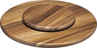 OEM Tabla Giratoria Para Fondue Spring Lazy Susan, Madera De Acacia, Di&aacute;metro 40,5 Cm